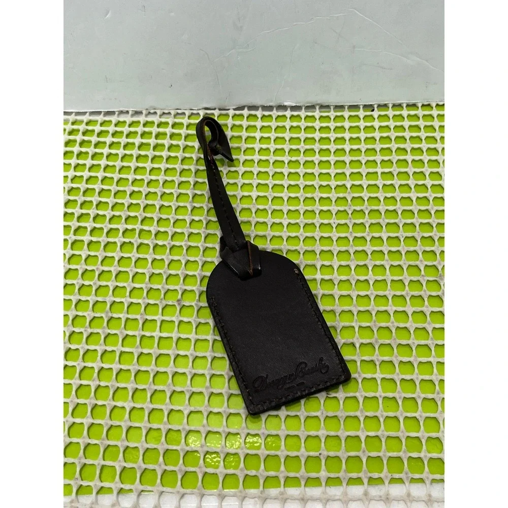 Dooney & Bourke Dark Brown Leather Luggage Tag Bag ID Name Label Accessory